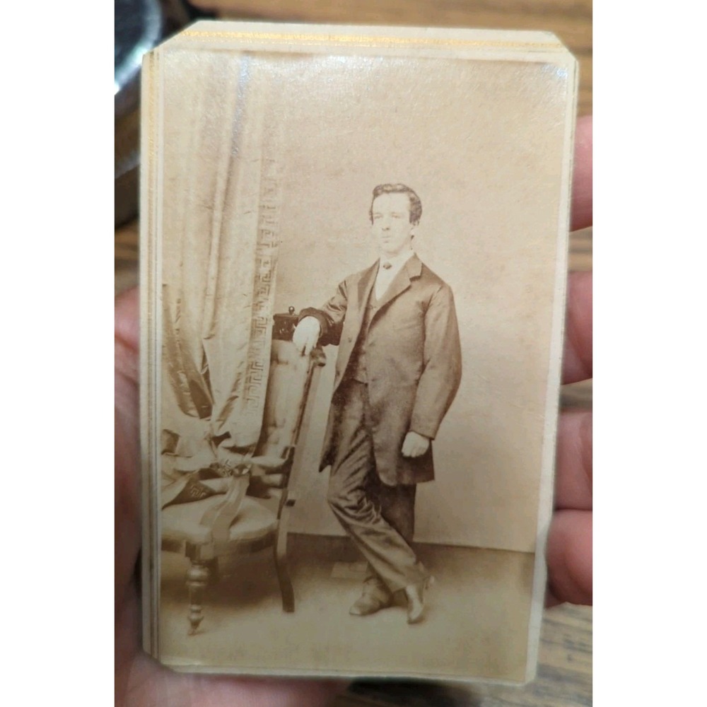Antique Cabinet Card Man Gentleman Victorian Portrait John Austen Gallery NY